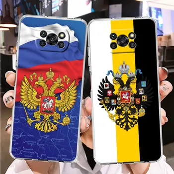 Мек Калъф за Телефон Xiaomi Poco F1 X3Pro F3 M3 X3 NFC Redmi Note 7 9 10 10В 9А 9В K40 Pro Руския Флаг Силикон Прозрачен Калъф