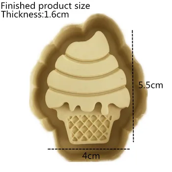 3D форма на конус сладолед силиконова форма скърпвам САМ Вечерни украса на тортата инструмент бонбони глина, Шоколад форма