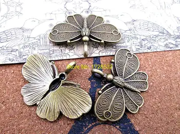 6 бр. гореща Разпродажба 42*32 мм античен бронз голям размер красива пеперуда сам изработка на бижута