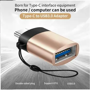 USB-Адаптер Type-c 3.0 OTG Кабел Конвертор Адаптер за Мобилен Телефон с Шнурком OTG Кабел Конвертор
